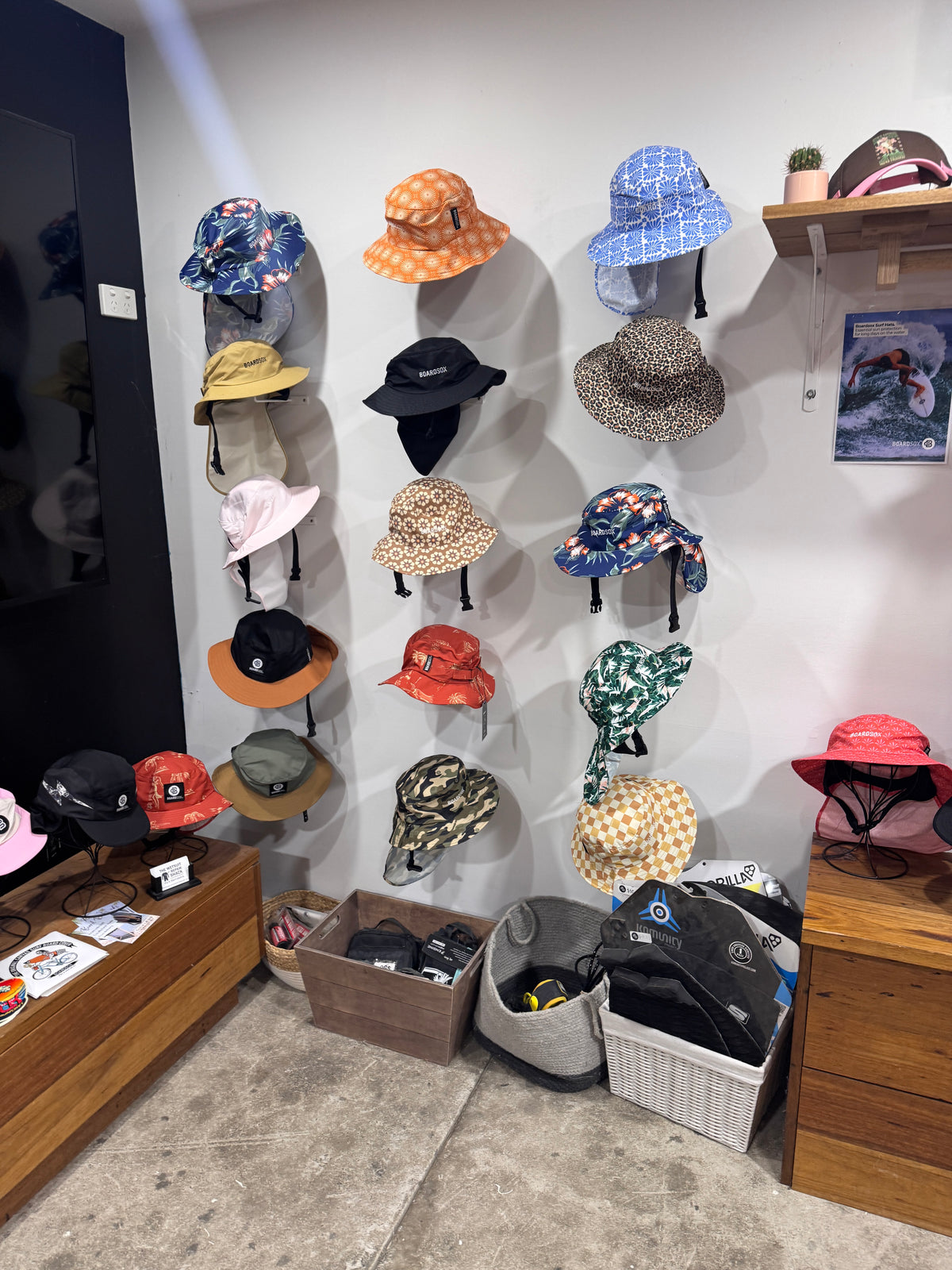Try on surf hats