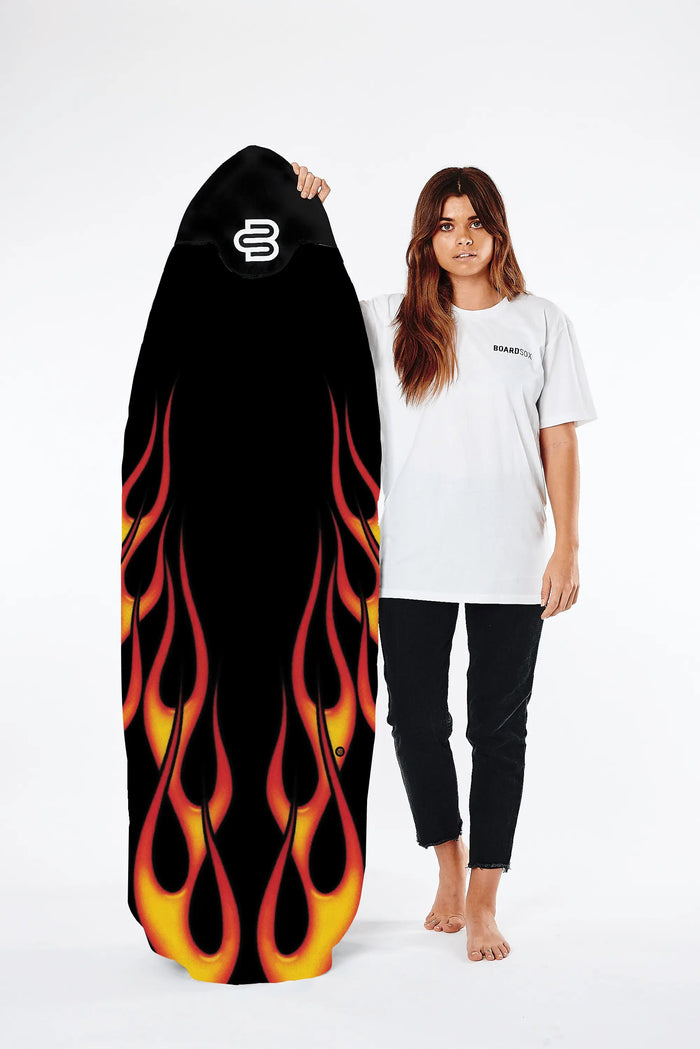 Flames - Boardsoxキャンバス サーフボードカバー – ミッドレングス用