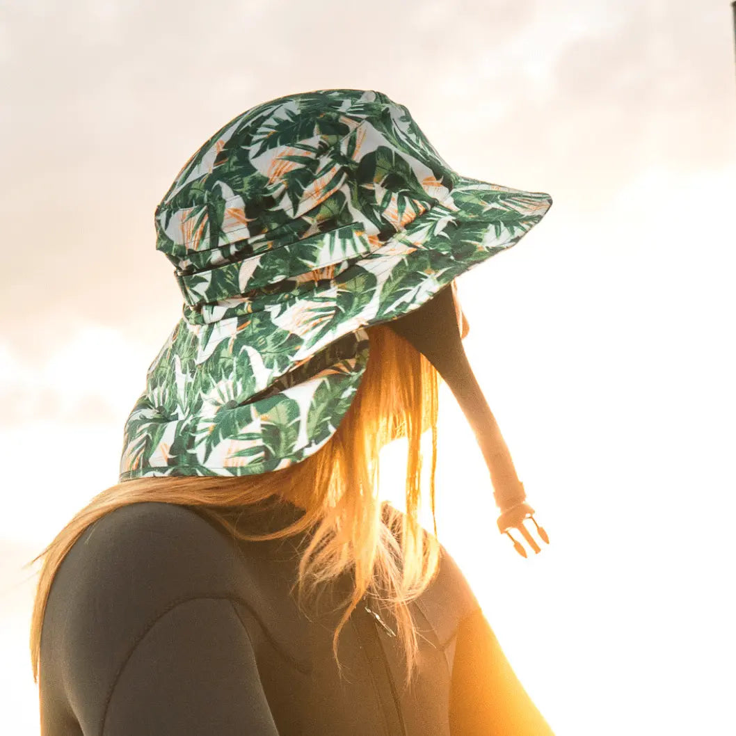 Green Leaf Boardsox Buket Surf Hat + Hard Shell Insert - BOARDSOX®Hat
