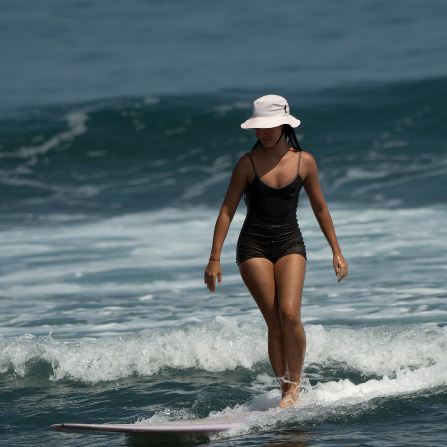 Rose Water Boardsox surf hat in soft pink