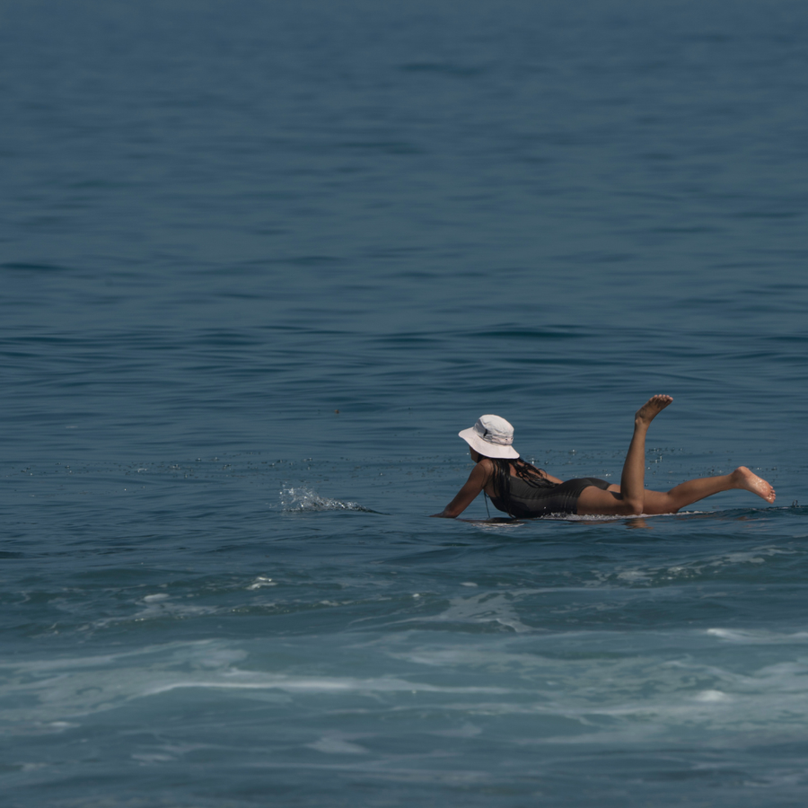 Rose Water Boardsox surf hat in soft pink