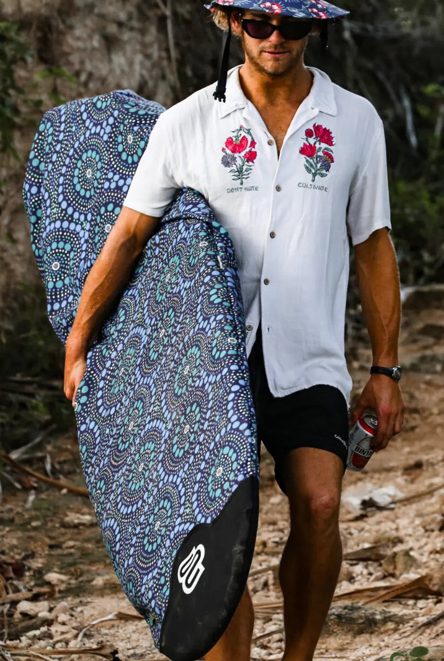 The Bombora print on Boardsox 14oz recycled canvas