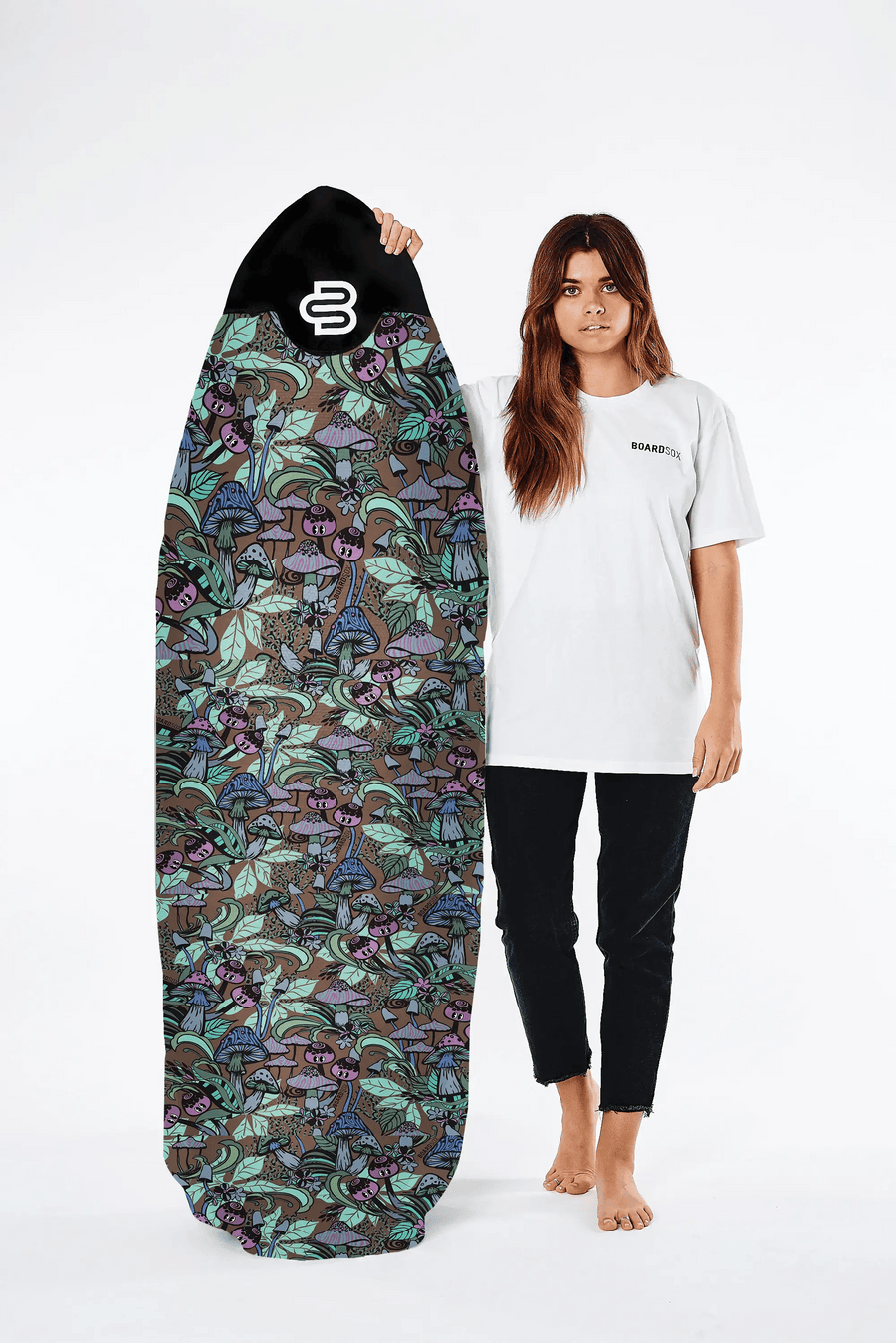 Fantastic Fungi canvas surfboard cover, blocks the UV that yellows a deck