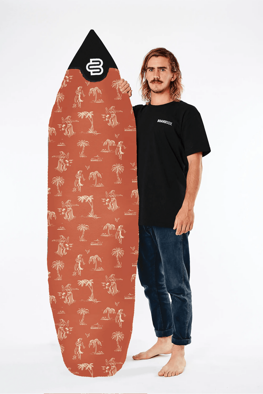 Hula Lula shortboard cover in 14oz recycled canvas by Boardsox