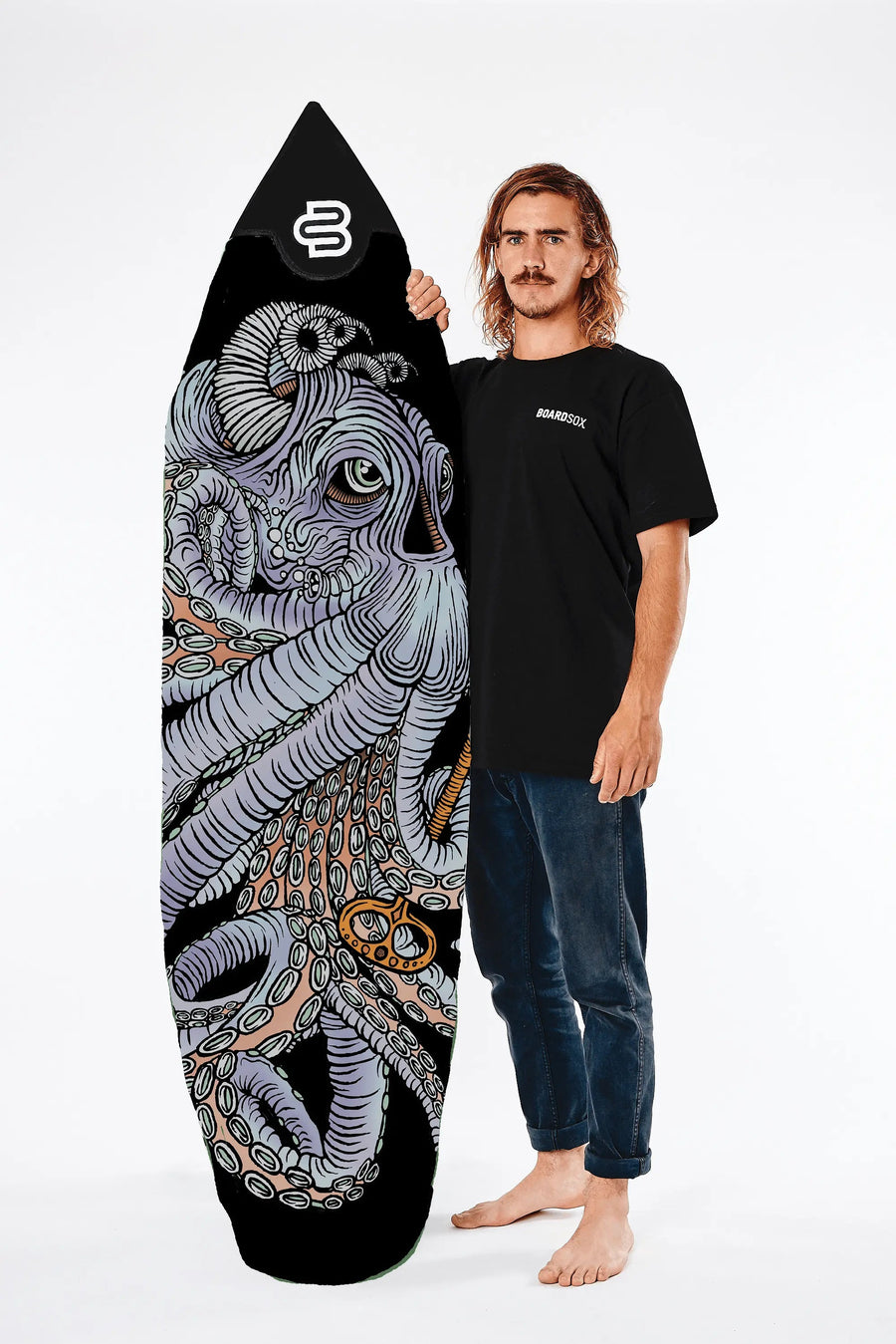 Kraken shortboard cover in 14oz recycled canvas by Boardsox